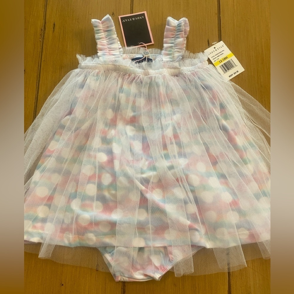Infant Set Polka Pastel New 12-18 Months Pretty Andy & Evan